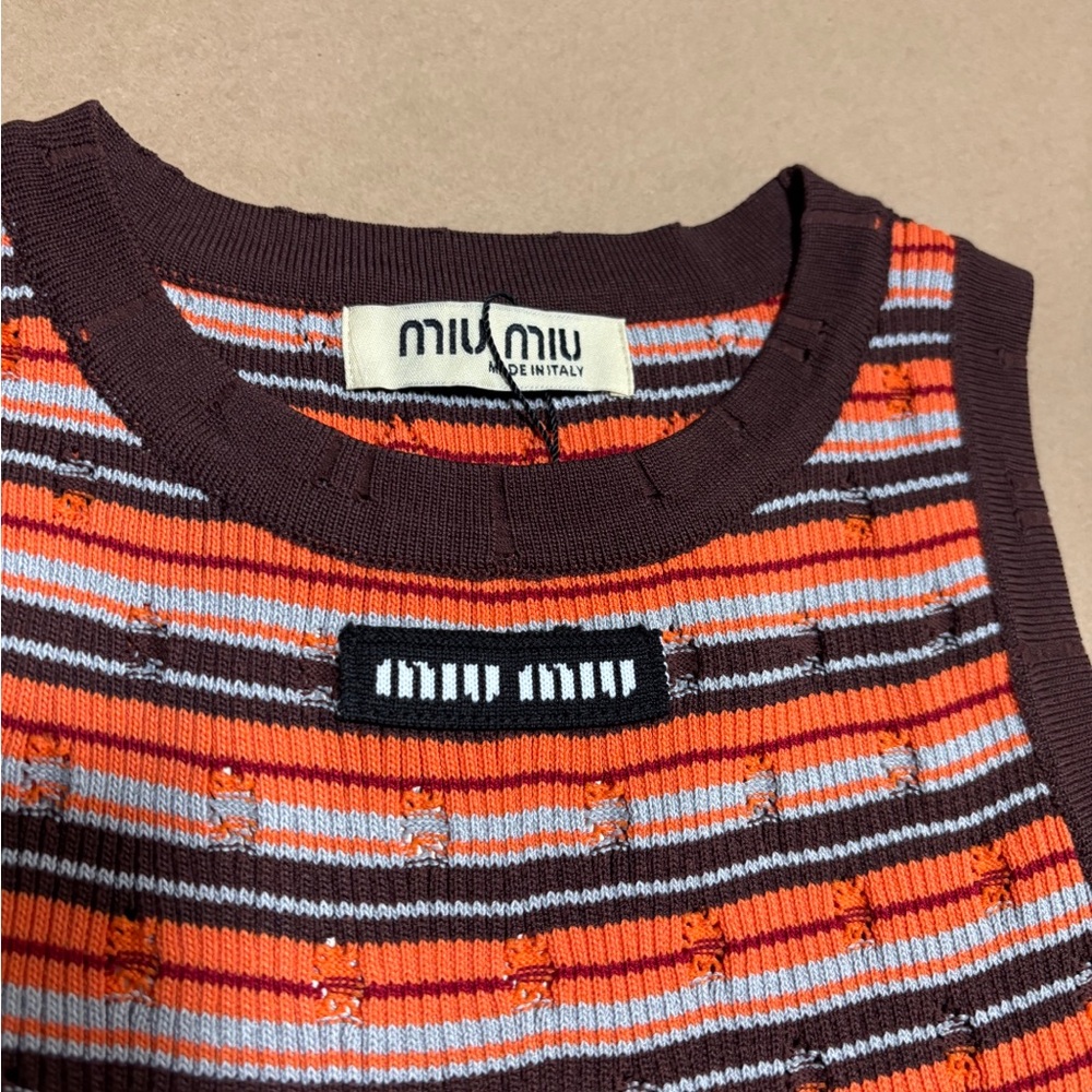 MIU MIU striped knitted tank top - Picture 3 of 4